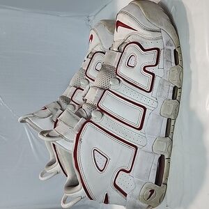 Nike Air More Uptempo White Varsity Red Basketball Sneakers Sz 11